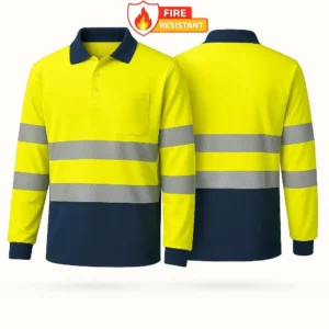 HV-006 Long Sleeve FR Hi-Vis Polo Shirt